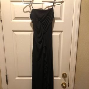Elegant Black Strapless CITY Triangles Maxi Dress